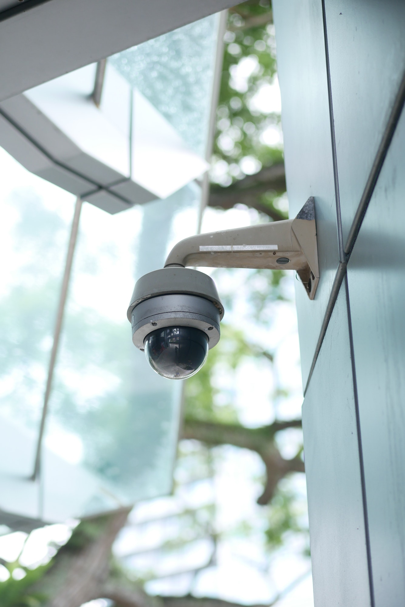 CCTV security camera operating outdoor